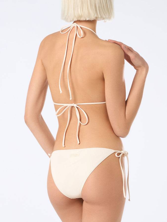 Mc2 Saint Barth Bikini da donna a triangolo beige con strass In Saldo