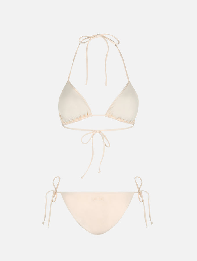 Mc2 Saint Barth Bikini da donna a triangolo beige con strass In Saldo