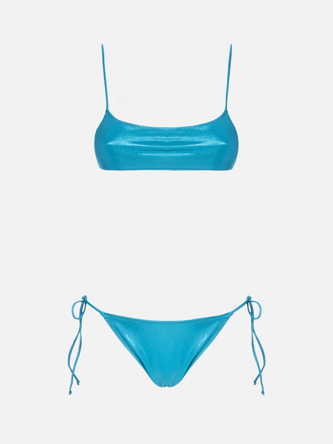 Mc2 Saint Barth Bikini da donna a bralette lamina verde acqua Sadie Marielle 2025