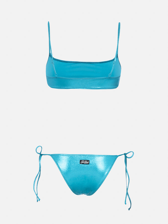 Mc2 Saint Barth Bikini da donna a bralette lamina verde acqua Sadie Marielle 2025