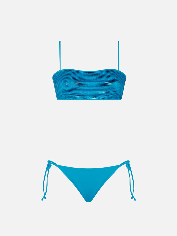 Mc2 Saint Barth Bikini da donna fascia turchese con strass Italy