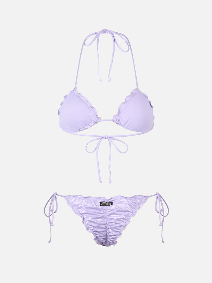 Mc2 Saint Barth Woman lamina lilac classic triangle bikini Sagittarius Miami Italia