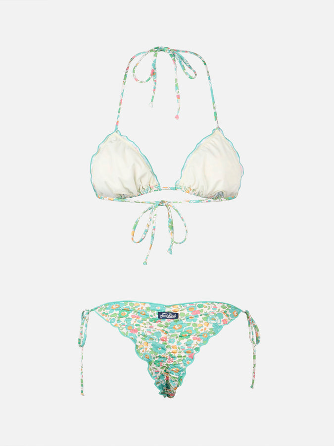 Mc2 Saint Barth Bikini classico triangolo donna Betsy Sagittarius Miami | REALIZZATO CON TESSUTO LIBERTY Consegna Veloce