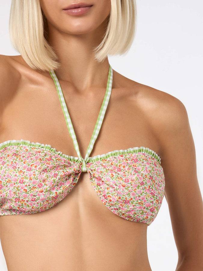 Mc2 Saint Barth Bikini da donna a triangolo con stampa Liberty | Realizzato con tessuto Liberty Sottocosto