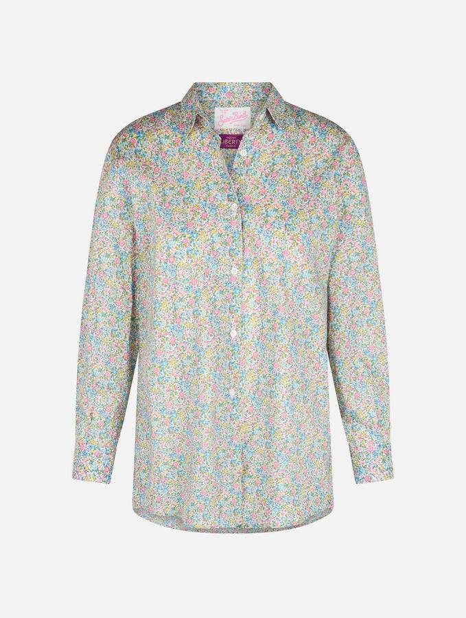 Mc2 Saint Barth Camicia over da donna in cotone con stampa Emma & Georgina Brigitte | REALIZZATO CON TESSUTO LIBERTY Novità