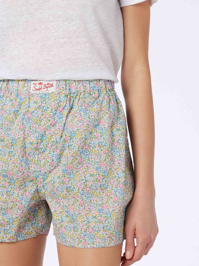 Mc2 Saint Barth Pantaloncini da donna Boxy in cotone stampa Emma & Georgina | REALIZZATO CON TESSUTO LIBERTY Presa