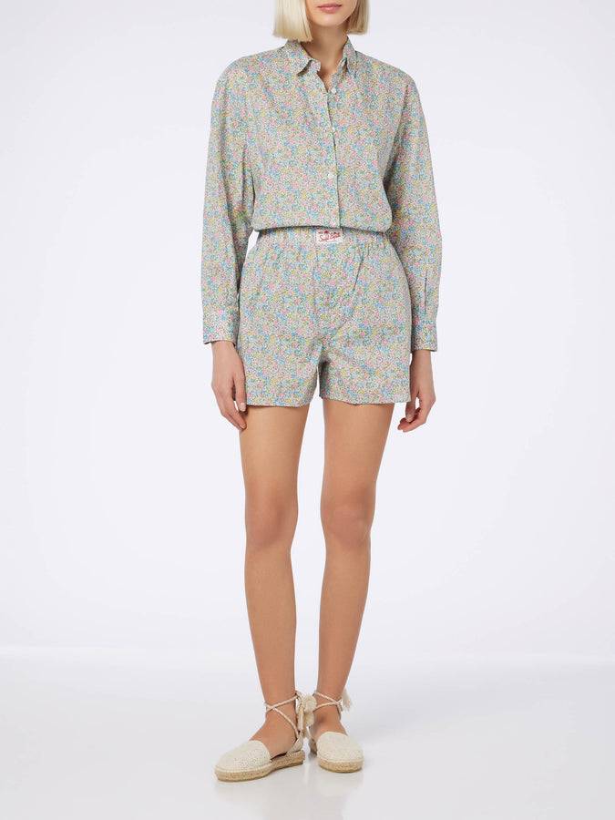 Mc2 Saint Barth Pantaloncini da donna Boxy in cotone stampa Emma & Georgina | REALIZZATO CON TESSUTO LIBERTY Presa