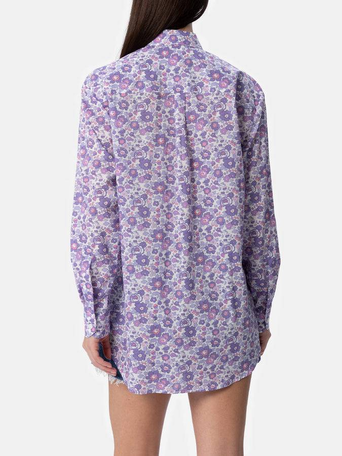 Mc2 Saint Barth Camicia over da donna in cotone stampa Betsy Brigitte | REALIZZATA CON TESSUTO LIBERTY Sconto