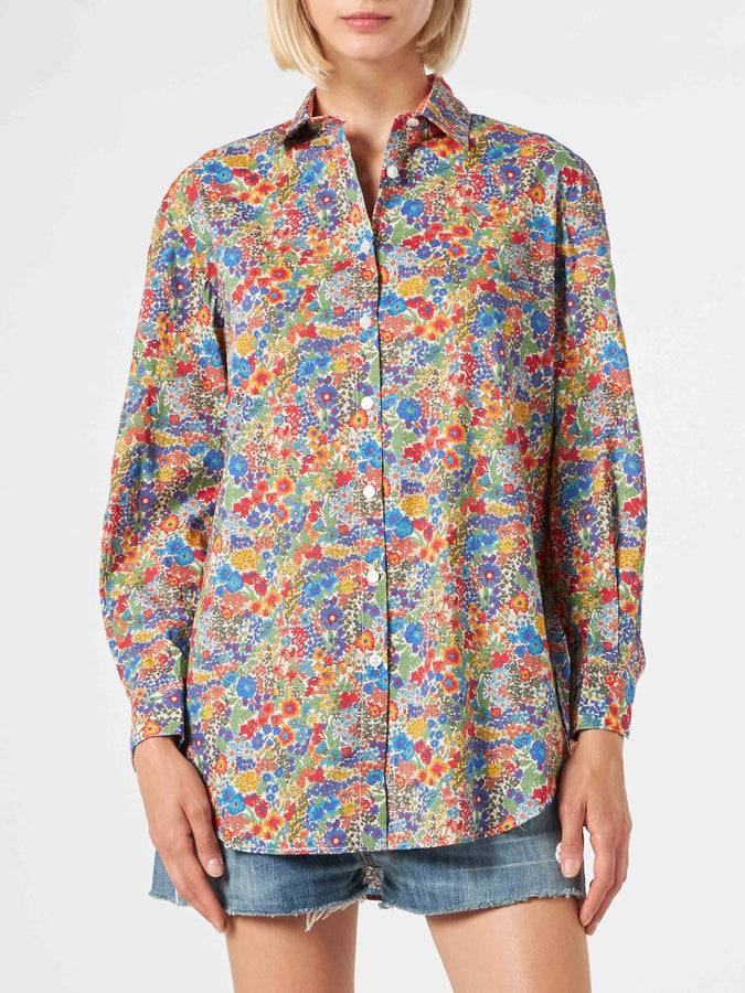 Mc2 Saint Barth Camicia da donna in cotone | Realizzato con tessuto Liberty Offerta Giorno del Papà