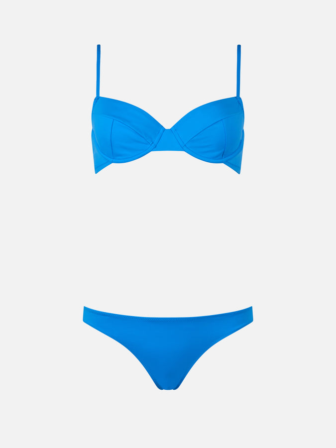 Mc2 Saint Barth Woman bluette underwired bralette bikini Bea Lido Saldi Di Fabbrica