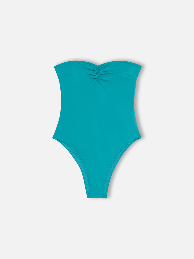 Mc2 Saint Barth Women teal green strapless one piece swimsuit Soleil I Più Venduti