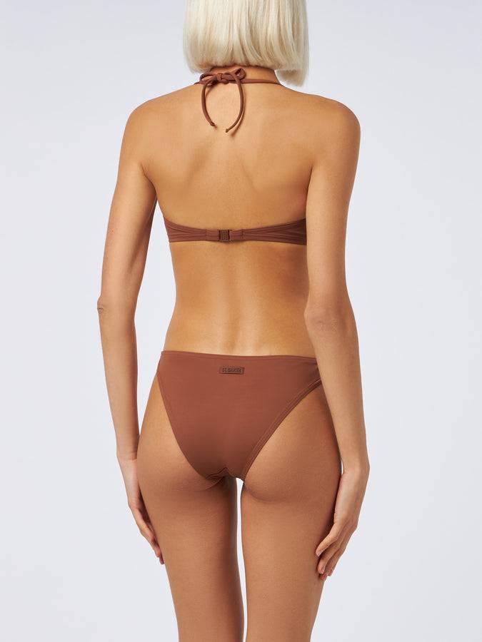 Mc2 Saint Barth Woman brown triangle bralette bikini Gaia Maia In Saldo