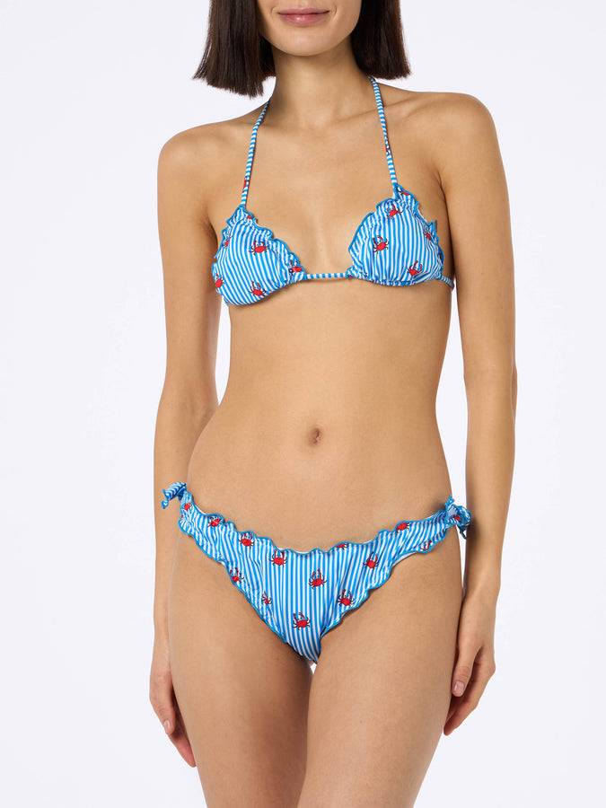 Mc2 Saint Barth Woman triangle classic bikini Sarius with crab print Spedizione Gratuita
