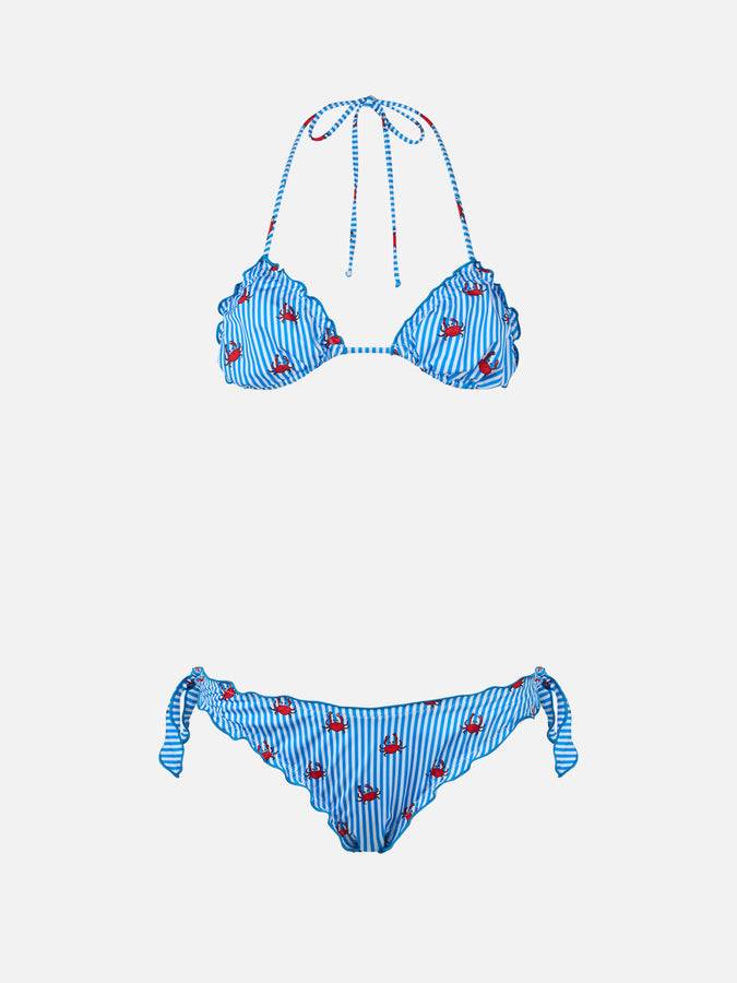 Mc2 Saint Barth Woman triangle classic bikini Sarius with crab print Spedizione Gratuita
