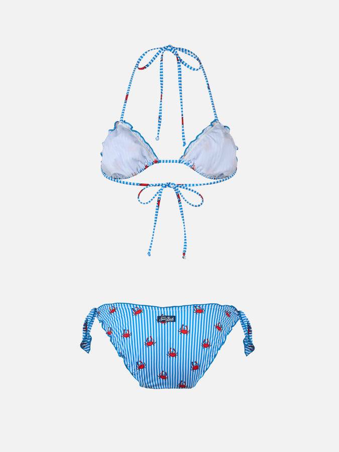 Mc2 Saint Barth Woman triangle classic bikini Sarius with crab print Spedizione Gratuita