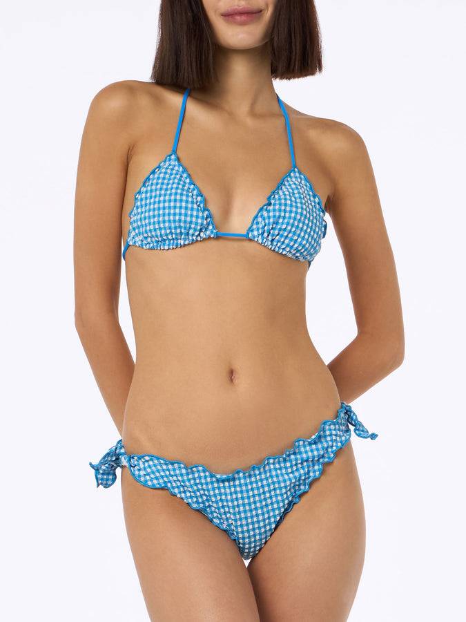 Mc2 Saint Barth Bikini donna classico a triangolo in seersucker Sagittarius Moon Pezzi Unici