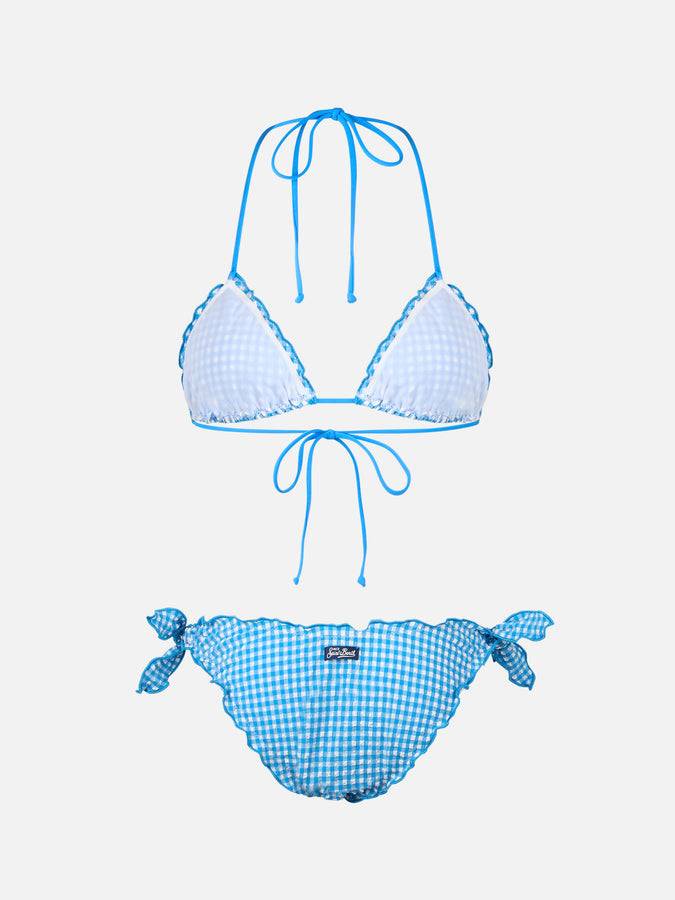 Mc2 Saint Barth Bikini donna classico a triangolo in seersucker Sagittarius Moon Pezzi Unici
