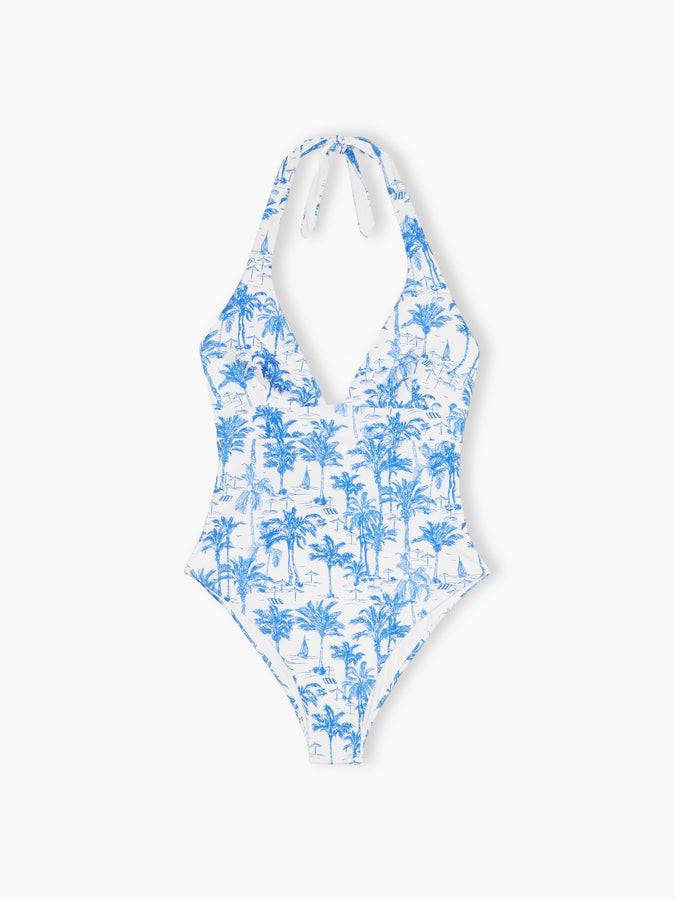 Mc2 Saint Barth Woman one-piece Marylin swimsuit with toile de Jouy print Qualità Garantita