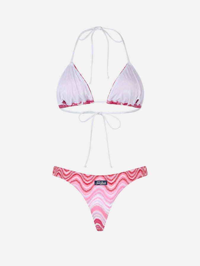 Mc2 Saint Barth Bikini donna a triangolo in maglia raschel Leah Naomi Negozi Online