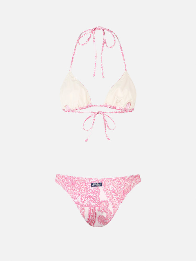 Mc2 Saint Barth Bikini donna triangolo paisley rosa Leah Lido ACQUISTA ORA
