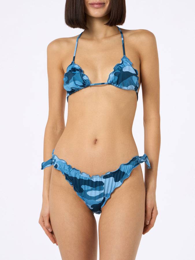 Mc2 Saint Barth Woman denim camouflage triangle classic bikini Sarius Consegna Veloce