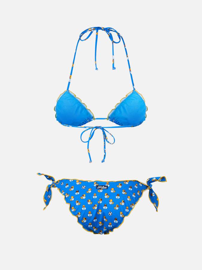 Mc2 Saint Barth Woman Ducky Napoli print triangle classic bikini Sarius | SSC NAPOLI SPECIAL EDITION Ultimi due giorni