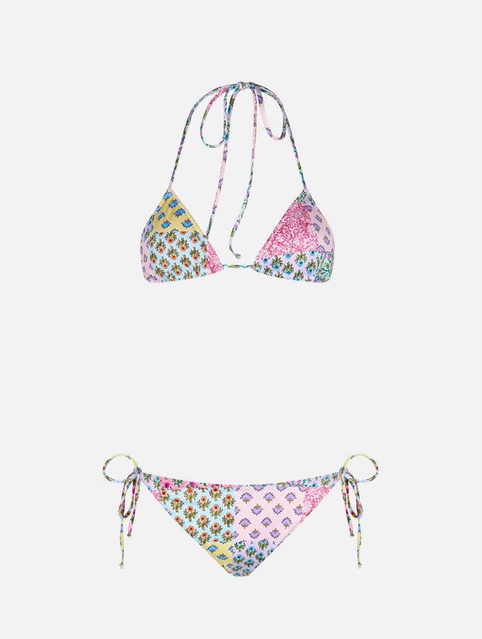 Mc2 Saint Barth Bikini da donna a triangolo con patch floreali radicali Leah Virgo Convenienza