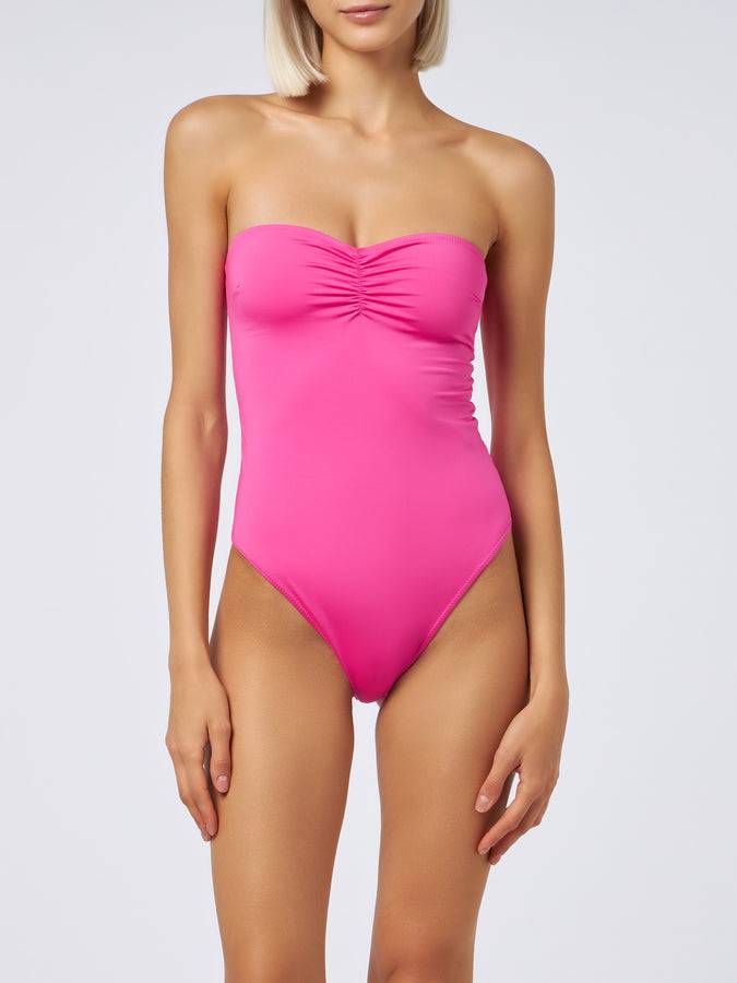 Mc2 Saint Barth Women fuscia strapless one piece swimsuit Soleil Saldi
