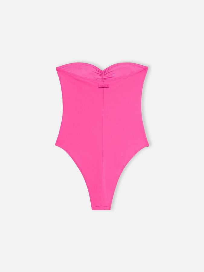 Mc2 Saint Barth Women fuscia strapless one piece swimsuit Soleil Saldi