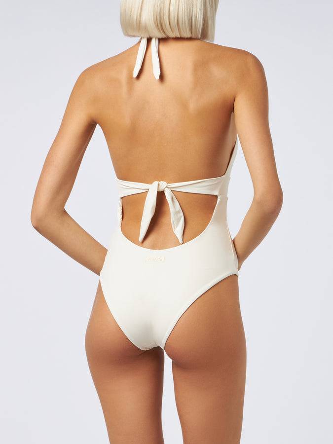 Mc2 Saint Barth Woman cream one-piece Marylin swimsuit Vendita Calda
