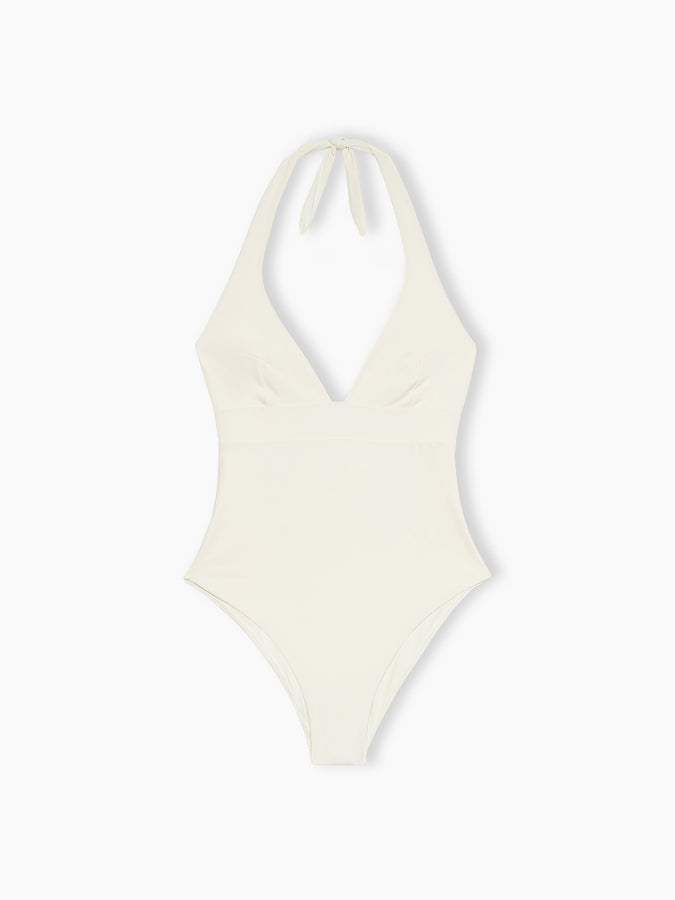 Mc2 Saint Barth Woman cream one-piece Marylin swimsuit Vendita Calda