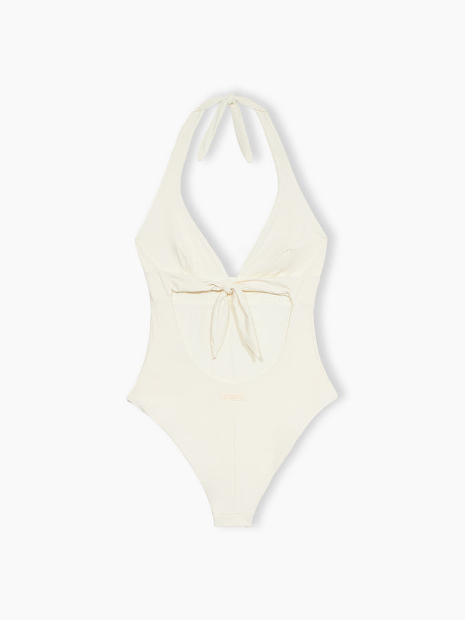 Mc2 Saint Barth Woman cream one-piece Marylin swimsuit Vendita Calda