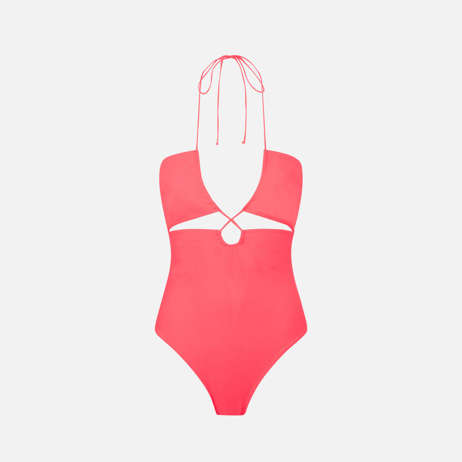Mc2 Saint Barth Costume intero cut out rosso fluo Moda