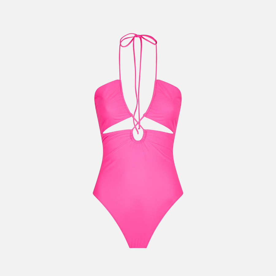 Mc2 Saint Barth Costume intero cut out rosa fluo Promozione