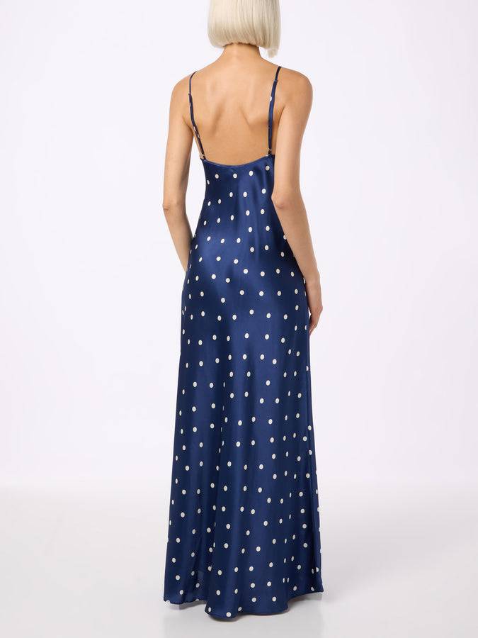 Mc2 Saint Barth Woman pure silk slip dress Ravel with polka dots print Offerta