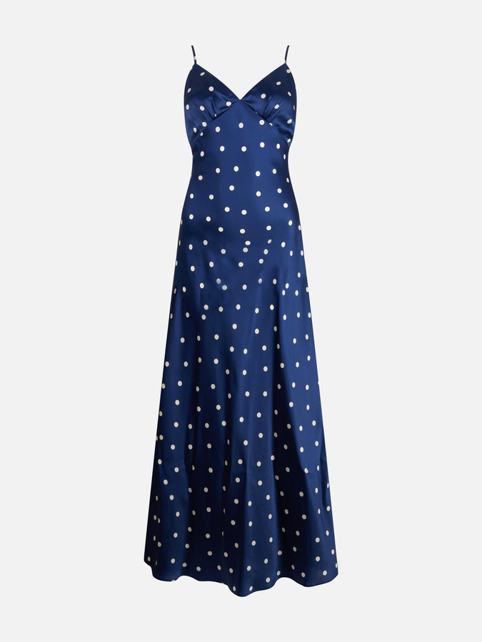 Mc2 Saint Barth Woman pure silk slip dress Ravel with polka dots print Offerta