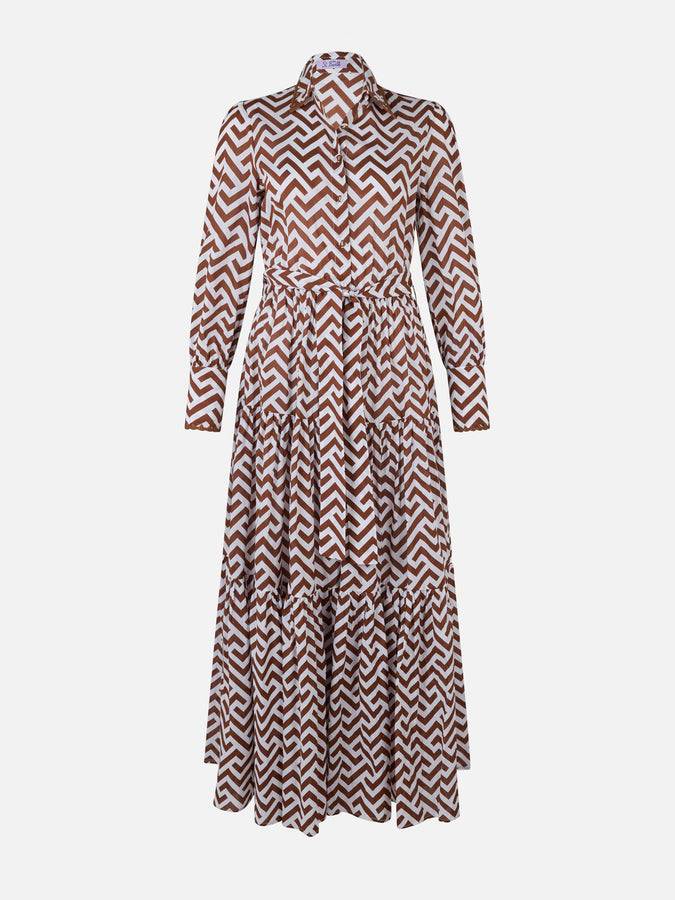 Mc2 Saint Barth Zigazag print woman cotton dress Jensen Vendita Calda