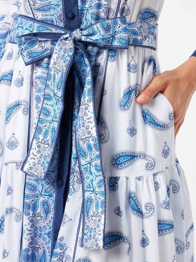 Mc2 Saint Barth Woman long dress Jensen with paisley print I Più Venduti