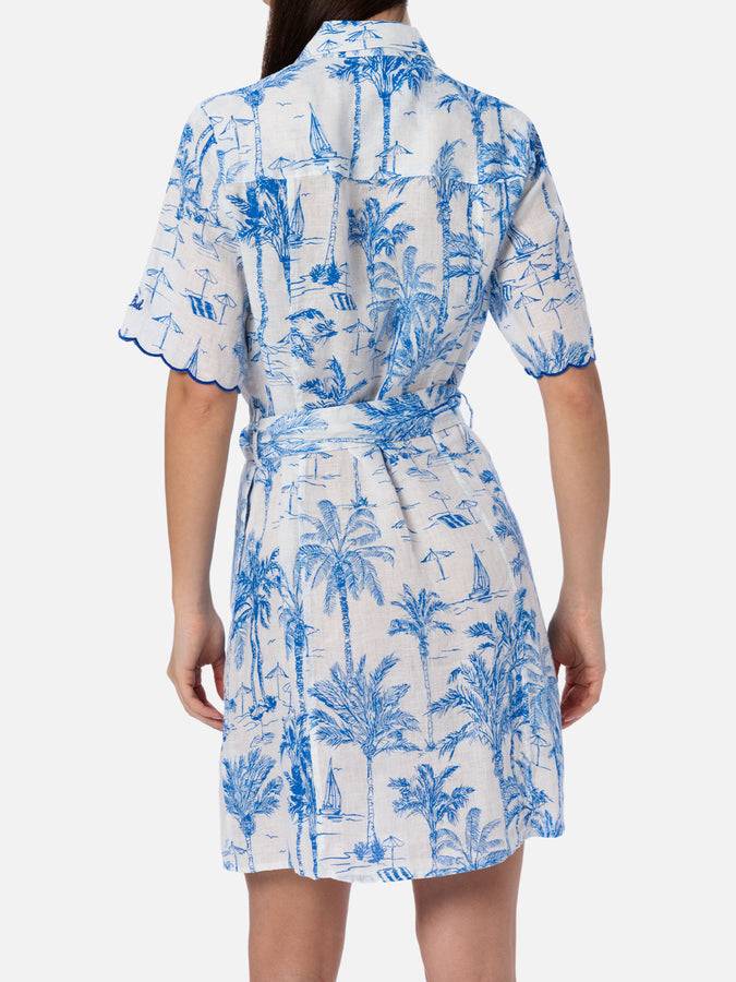 Mc2 Saint Barth Woman flower linen dress Hermione Vendite Flash