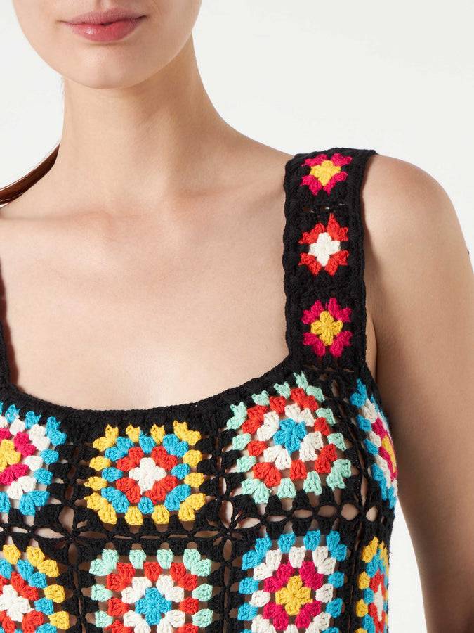 Mc2 Saint Barth Abito da donna all'uncinetto multicolore Affare Del Giorno