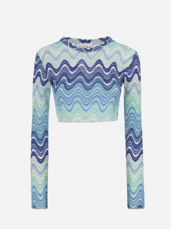 Mc2 Saint Barth T-shirt cropped Siviglia da donna in maglia raschel Online