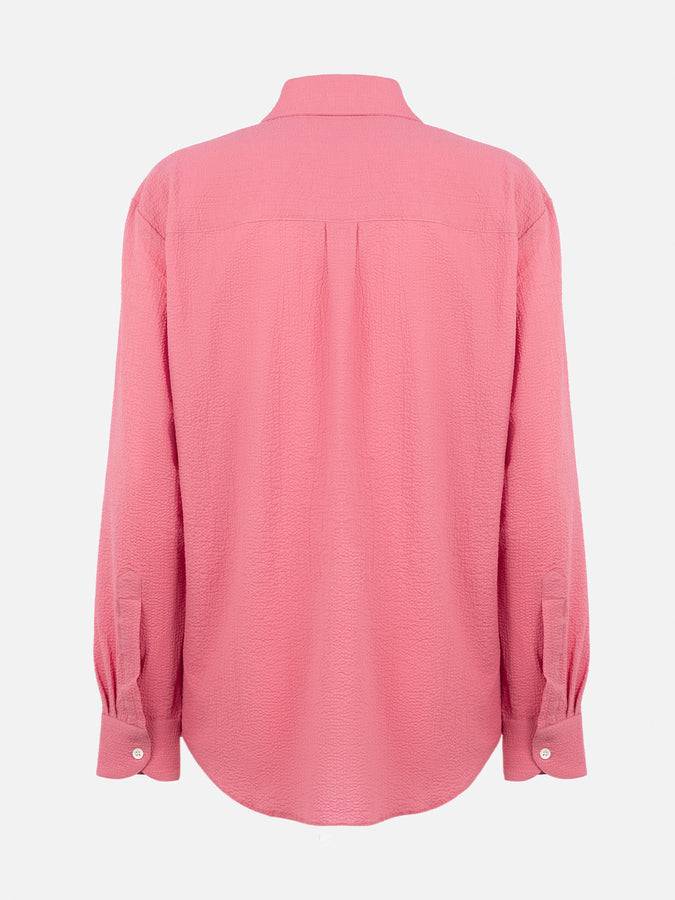 Mc2 Saint Barth Woman pink seersucker shirt Aisha Outlet