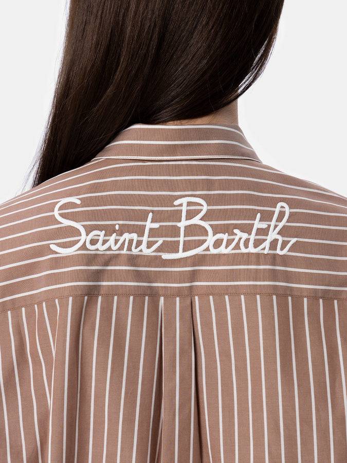 Mc2 Saint Barth Camicia over da donna Brigitte in cotone stampa righe Hotsell