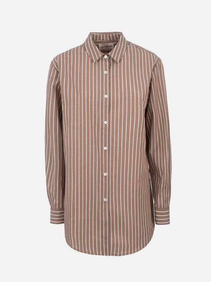 Mc2 Saint Barth Camicia over da donna Brigitte in cotone stampa righe Hotsell