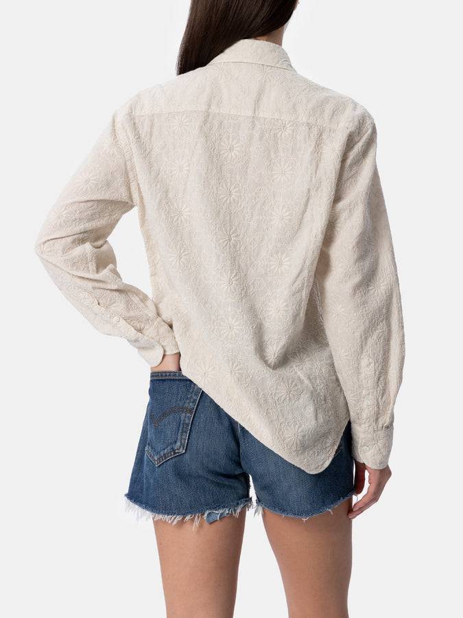 Mc2 Saint Barth Camicia classica da donna in cotone Sangallo Meredith Vendita Calda