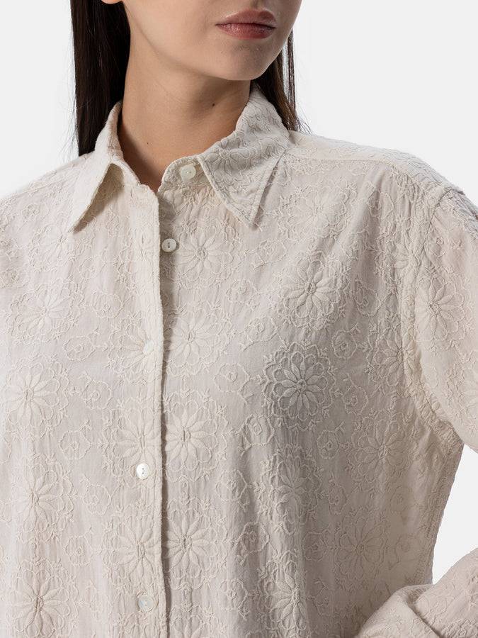Mc2 Saint Barth Camicia classica da donna in cotone Sangallo Meredith Vendita Calda