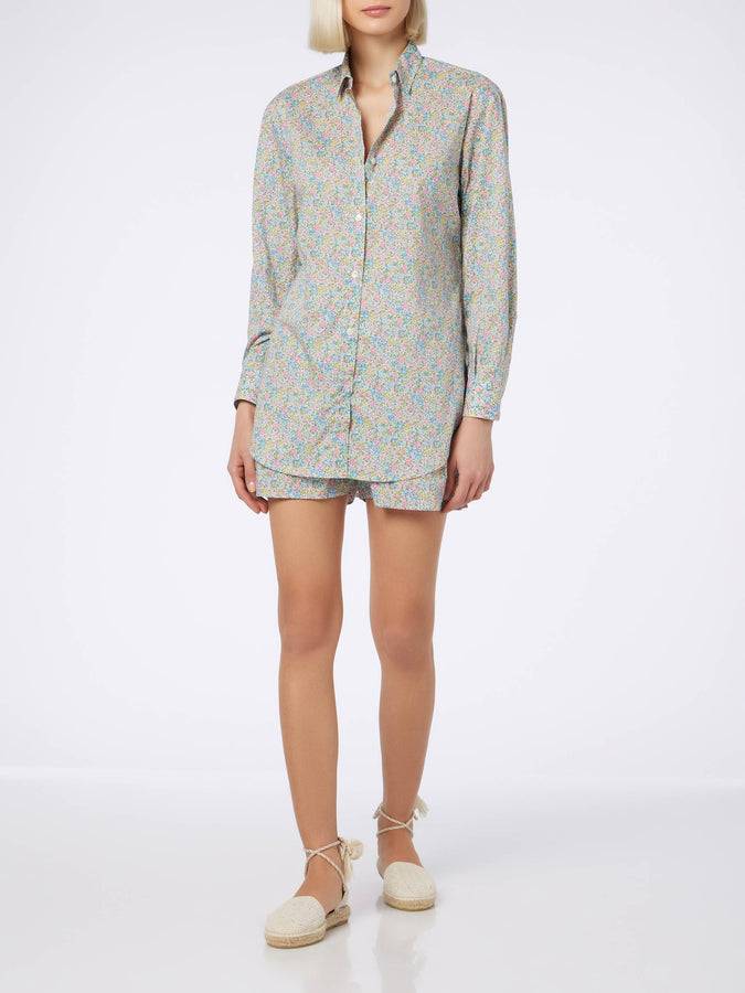 Mc2 Saint Barth Camicia over da donna in cotone con stampa Emma & Georgina Brigitte | REALIZZATO CON TESSUTO LIBERTY Moda