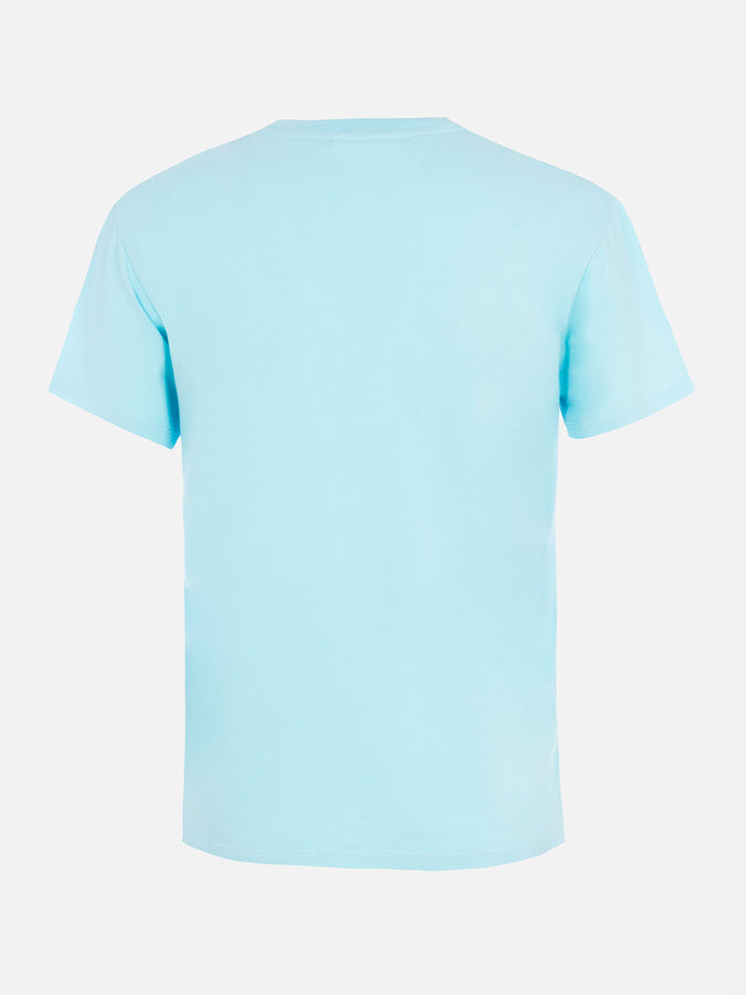 Mc2 Saint Barth Woman water green cotton jersey crewneck t-shirt Emilie with rhinestones 2025