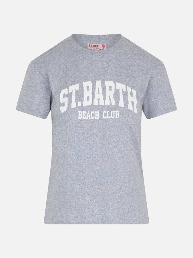 Mc2 Saint Barth T-shirt da donna girocollo Emilie in jersey di cotone con stampa Saint Barth Beach Club Qualità