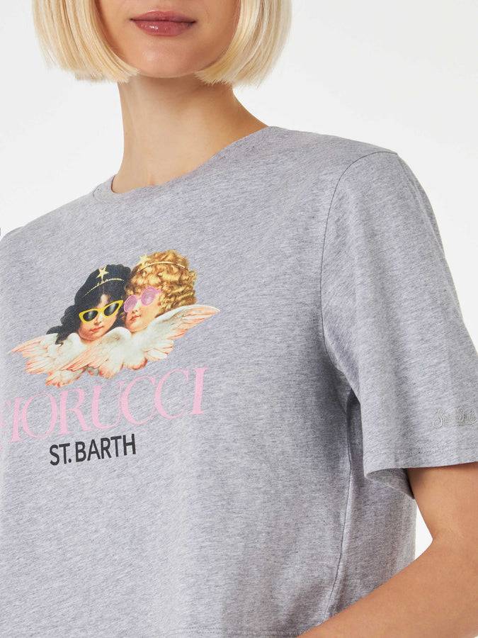 Mc2 Saint Barth T-shirt crop da donna con stampa Angelo Fiorucci | FIORUCCI EDIZIONE SPECIALE Spedizione Gratuita